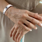 Desnuage Irregular Hammered Wave Texture Cuff Bracelet for Women - Sterling Silver Open Bangle Hypoallergenic Jewelry