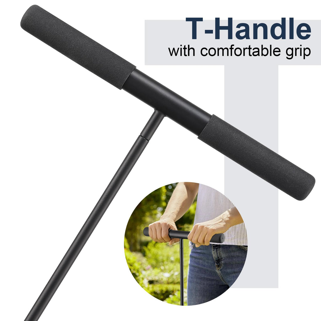 Soil Probe Rod, 48 Inch Metal Septic Tank Locator Tool Ground Probe Rod for Soil Compaction, Locating Underground Pipes and Gopher Runs, Gardening