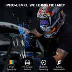 ARCCAPTAIN Welding Helmet Auto Darkening, 1/1/1/1 True Color Welding Hood, 4 Arc Sensor 1/25000s Response Time Solar Powered Weld Hood Helmet HSH-S800 Skeleton Knight