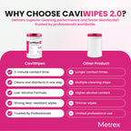 Metrex – CaviWipes 2.0 Disinfecting Wipes for Healthcare, Dental & Clinical Use – Manual Pull, Pre-Moistened, Non-Sterile, Disposable 6" x 6.75" – 160 Wipes per Canister, 12 Canisters/Case