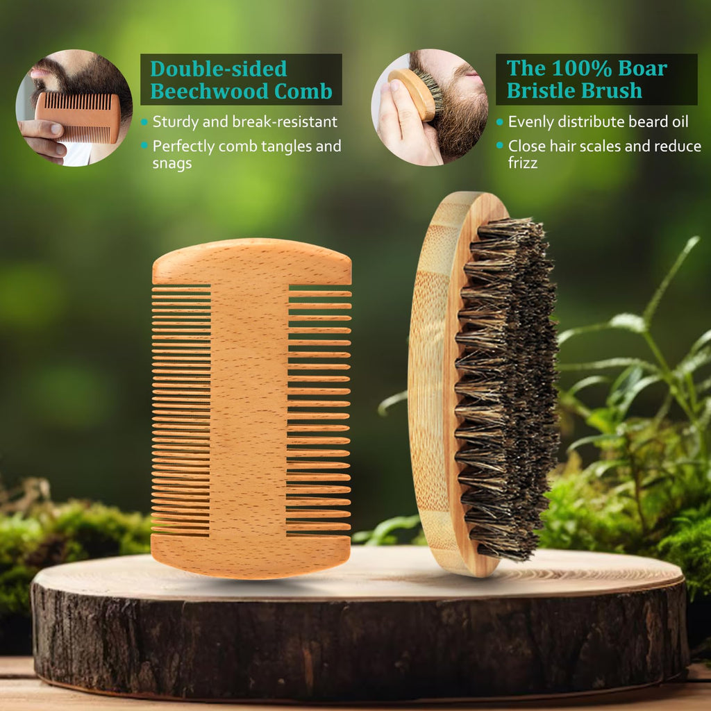 Mens Gifts - Beard Kit for Men's Self-care, Outfits Men's Grooming Routine, Anniversary & Birthday Gifts for Men, Him, Husband, Boyfriend, Dad, Son, Male Friend, Brother, Christmas Stocking Stuffers