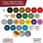 The Army Painter Color Primer, Leather Brown, 400ml, 13.5oz - Acrylic Spray Undercoat for Miniature Painting