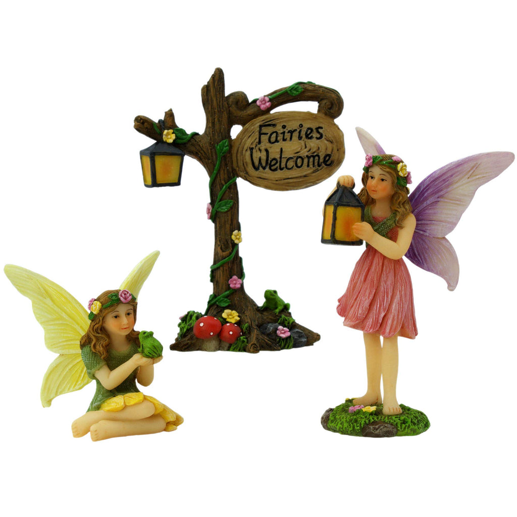 PRETMANNS Fairies for Fairy Garden Accessories Outdoor, 3 Piece Kit