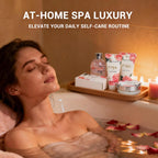 BODY & EARTH Spa Gift Set for Women - Luxurious 5 Pcs Bath and Body Box, Rose Scent, Includes Body Wash, Body Butter, Body Lotion and More, Birthday Christmas Gifts for Mom Self Care Kit for Her