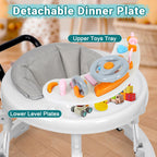 HolyBase Music and Lights Baby Walker Foldable with 9 Adjustable Heights, Baby Walker with Wheels Portable, Infant Toddler Walker for Baby Boy Girls 6-18 Months