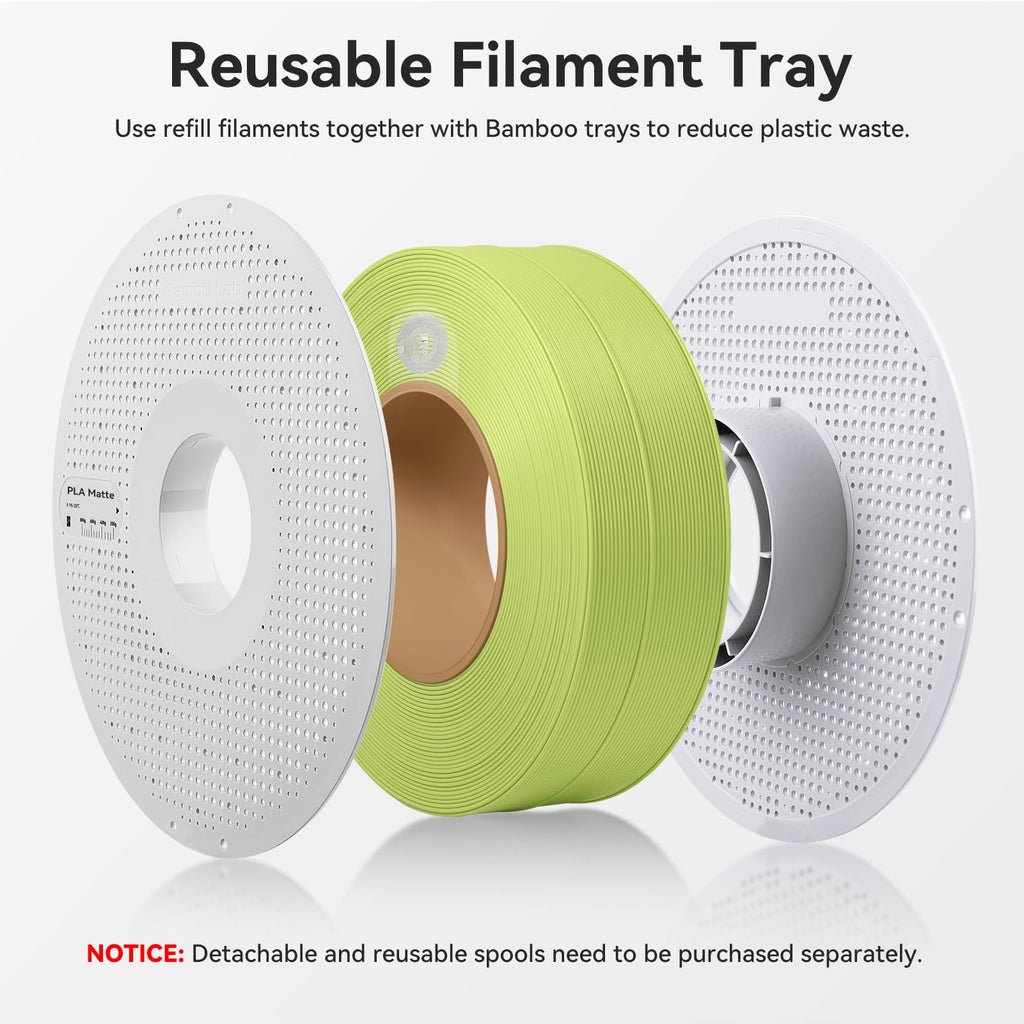 COMTREE Bamboo PLA Matte Refill Filament 1.75mm 1 KG (2.2lbs) with RFID for Bambu Lab A1/X1/P1 Series 3D Printers,Easy to Print, 3D Printing Filament,No Spool, +/- 0.03mm (Sakura Pink 11201)
