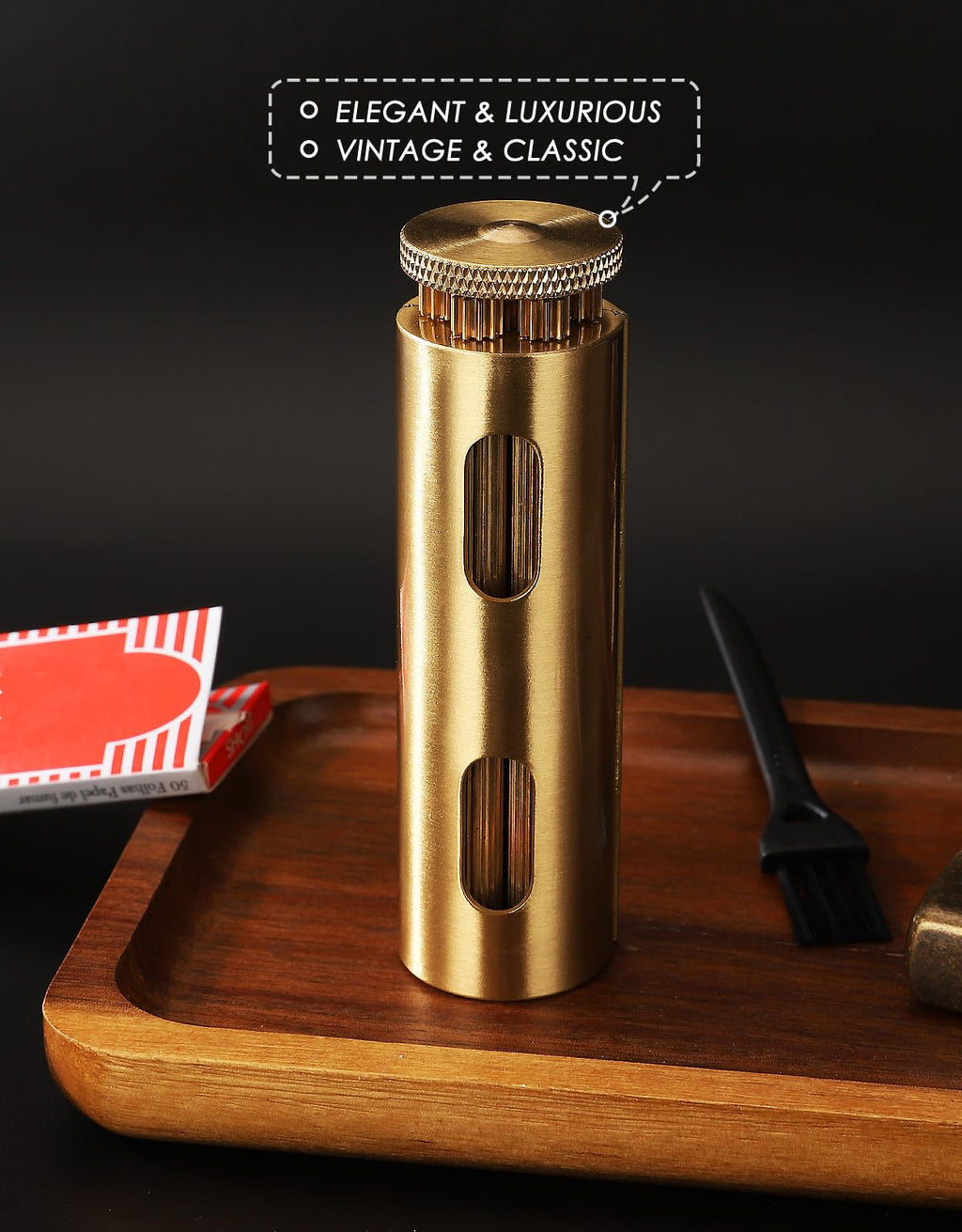 Vintage Za Roller, Za Wheel Roller, 2025 New Pure Copper Roller Machine, Solid Brass Roller, Use with 70 mm Papers, Elegant and Luxurious Roller for Men and Women