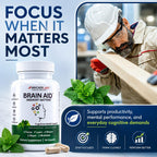 Bricker Labs Brain Aid Memory Matters – Nootropic Brain Supplement with Neumentix Spearmint Extract, Supports Memory, Focus, Mental Clarity & Cognitive Performance, Non-Stimulant Brain Health Support