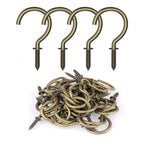 RELBRO Screw Hooks, 1-1/4 Inch Metal Screw in Cup Hooks, Bronze, 50 Pcs