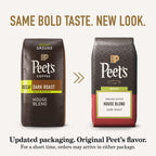Peet's Coffee Ground Coffee Dark Roast, Decaf House Blend, 18 Ounces