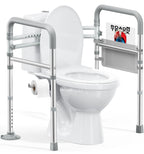 HOMLAND Toilet Safety Rails for Seniors, Adjustable Height & Width 350lb Toilet Handles for Elderly and Disabled, Foldable Toilet Safety Frame, Fit Any Toilet