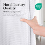 Dynamene Waffle Shower Curtain 256 GSM Heavy Duty Fabric 72"x72" White