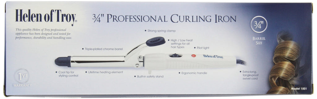 Helen Of Troy 1501 Spring Curling Iron, White, 3/4 inch Barrel