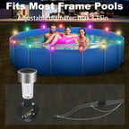 LILITUAN Solar Pool Lights for Above Ground Pools, 10 Pack Waterproof Above Ground Pool Lights, Dusk to Dawn Auto On/Off Decorative Night Lights for Frame Pool, Outdoor Railings (Colour Light)