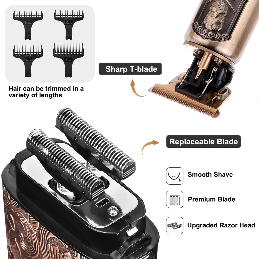 Ufree Electric Foil Shaver and Beard Trimmer Men, Electric Shavers Razor Hair Clippers for Mens Rechargeable Cordless, Mens Grooming Kit with 4 Guards, Close Shave, Gifts for Men