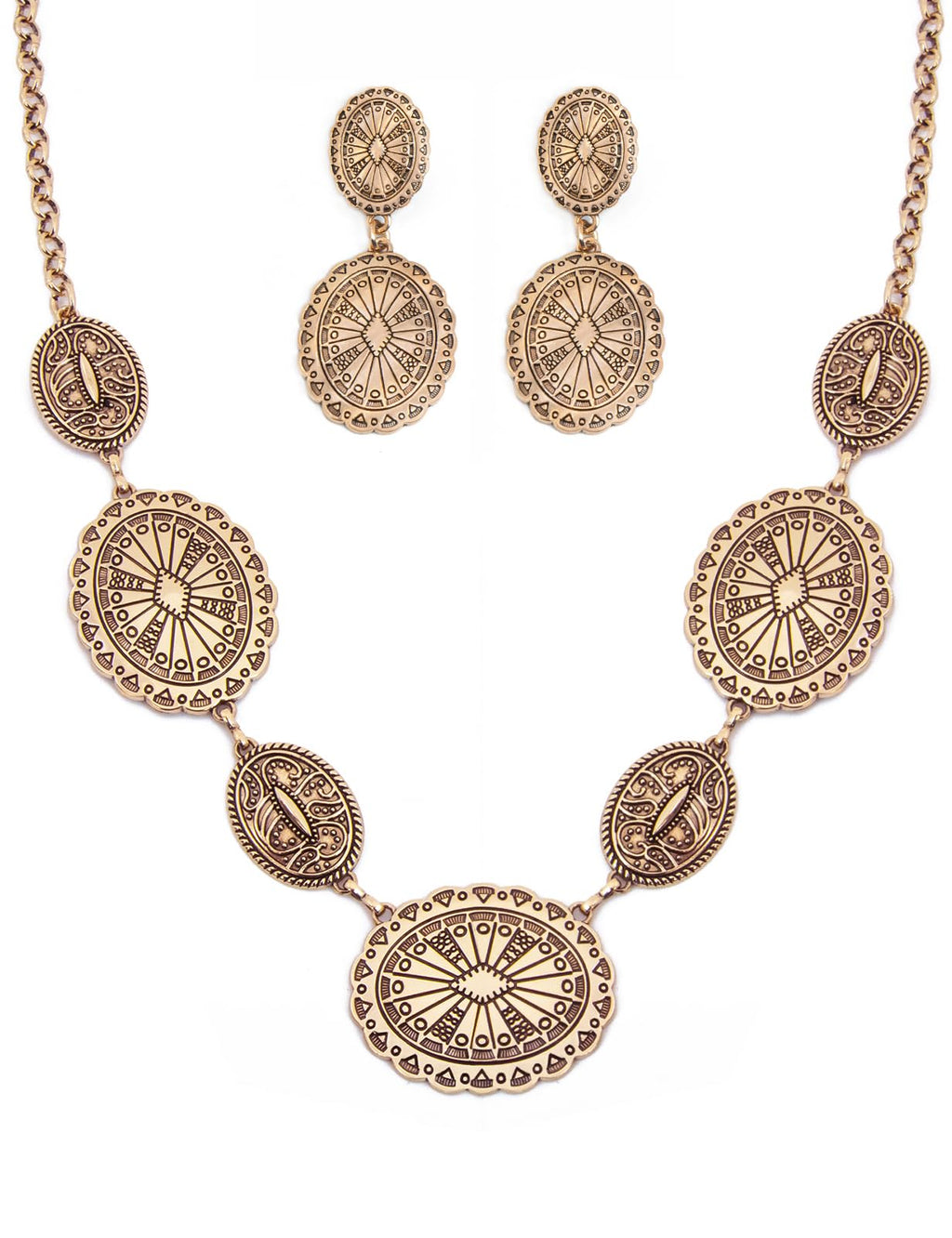 TOPACC Western Jewelry Set for Women Metal Vintage Western Necklace with Earrings Cowgirl Jewelry‌ for Country Concert Outfit