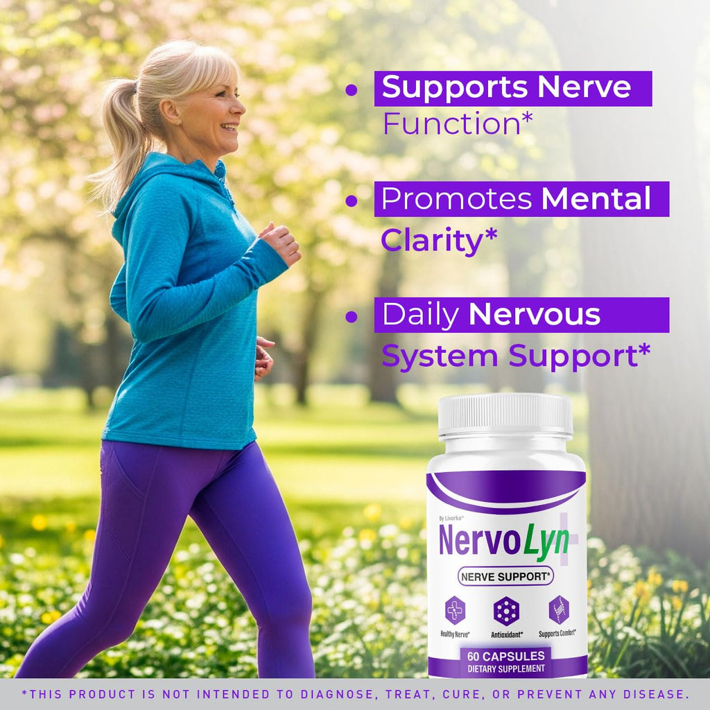 (3 Pack) NervoLyn Capsules - Official Nervo Lyn Advanced Supplement Formula Nerve Health, Natural NervoLyn Brain & Memory Focus Vitamins Suppor for Overal Health & Wellness, 180 Capsules for 3 Months