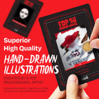 Top 50 Horror Movies Scratch Off Cards. Gifts for Movie Night Halloween