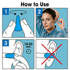 AZEN 600 Pairs Ear Plugs, NRR 32dB Soft Foam Ear Plugs for Sleeping Noise Cancelling, Earplugs for Concerts Shooting Swimming Noise Reduction,Individually Wrapped (Lake Blue)