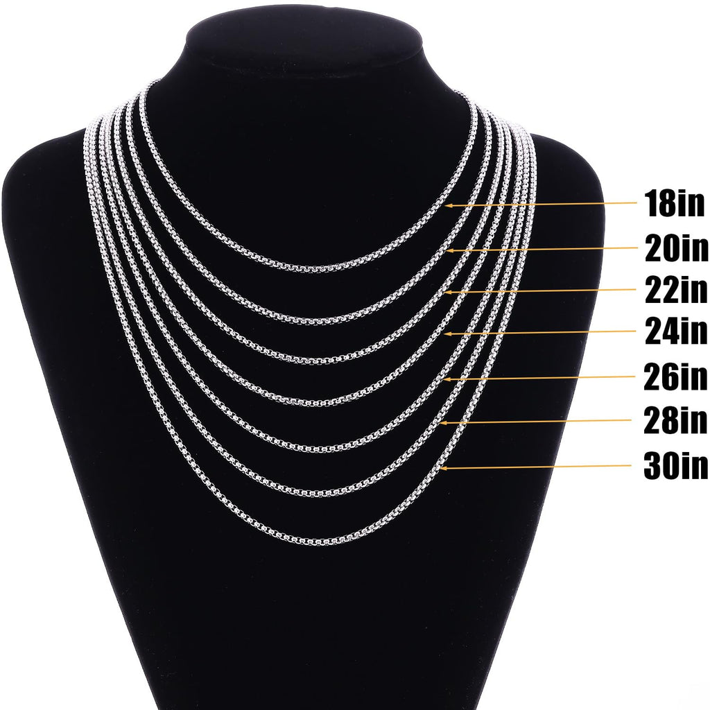 Fiusem Silver Cross Necklace for Men, Small Stainless Steel Pendant 26 Inch