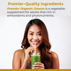 Premier Research Labs Premier Organic Greens - Super Greens Powder, Greens Superfood Powder for Drinks, Green Juice, Nutrition Support, Supergreens for Men & Women, Spinach, Alfalfa, Chlorella - 10 oz