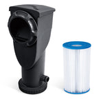 Summer Waves P53FX150K SkimmerPlus 1500 Gallon Above Ground Framed Swimming Pool Water Cleaning Filter Pump System, Black