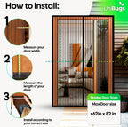 UnBugs Magnetic Screen Door - Fits French Door & Double Doors up to 50 x 82 Inches MAX - Pet & Kid Friendly, Self-Closing - Hands Free Magnet Closure Keeps Bugs Out & Breeze in