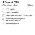HP DeskJet 2923 Color Inkjet Printer | Wireless | All-in-One