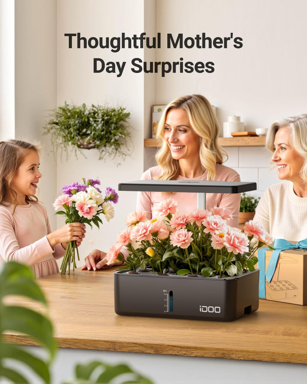 iDOO 12Pods Hydroponics Growing System Garden with LED Grow Light