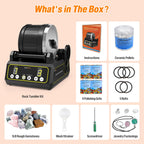 C1 Rock Tumbler Kit - Professional Large 2.5LB Capacity, Up to 5X More Noise Cancelling, Adjustable Timer & Speed with Full Accessories & Memory Function, Ideal for Adults Kids