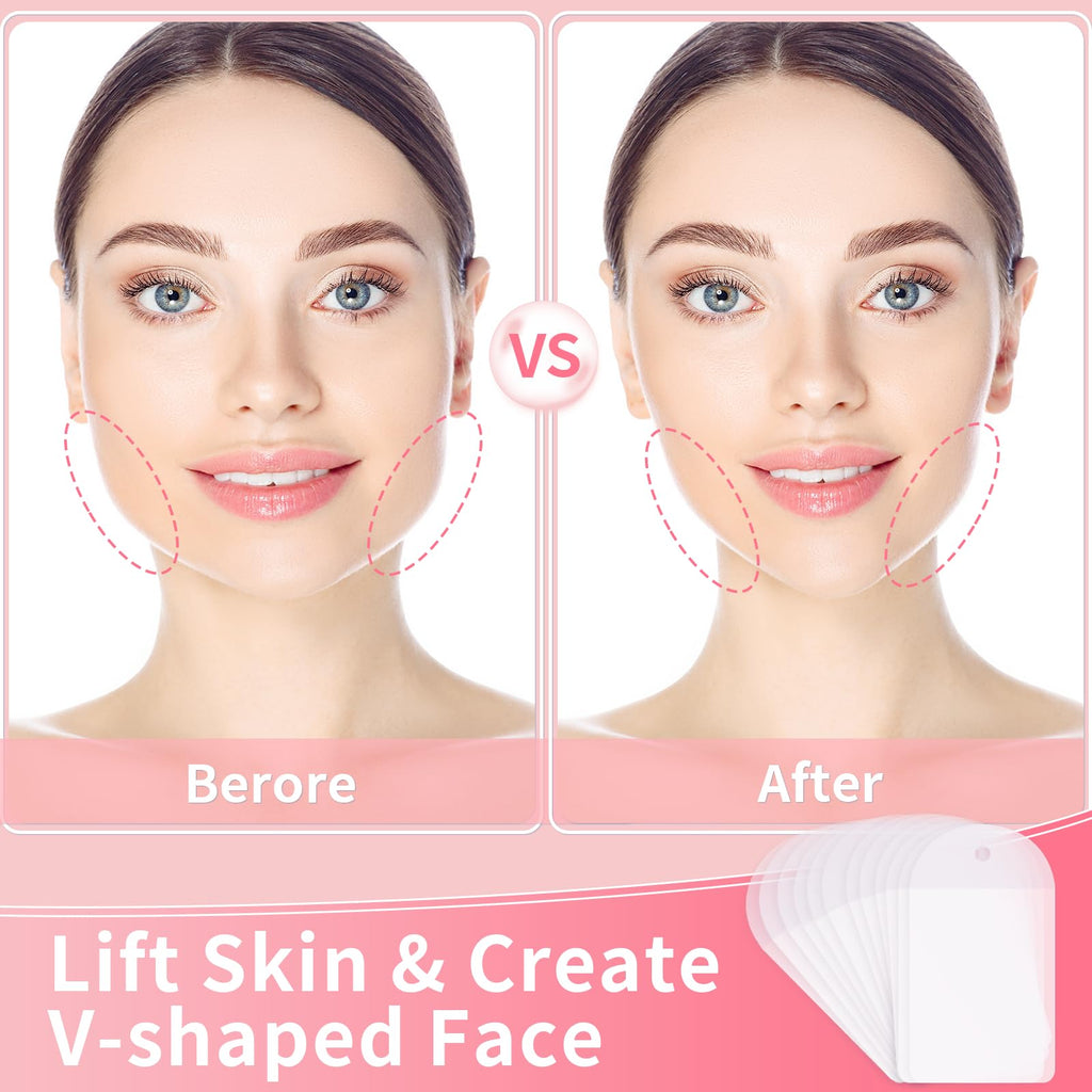 Neck Tape Lifting Invisible,Face Tape Lifting Invisible 140PCS Face Lift Tapes and Bands with 8 Strings Facelift Tape for Face,Neck Tape Lift Turkey for Sagging Skin Double Chin Jowls Eyes Wrinkles