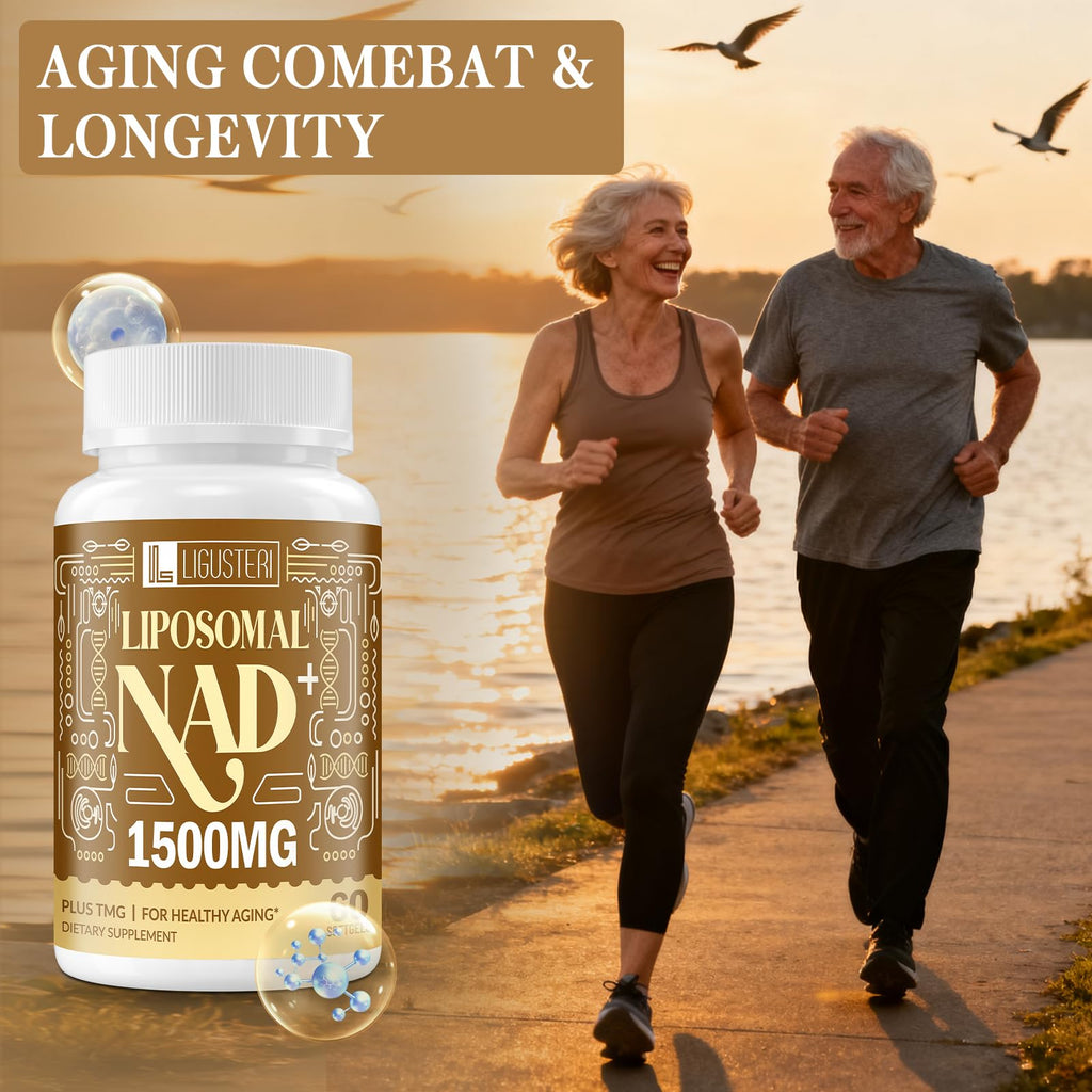 LIGUSTERI 1500 MG Liposomal NAD+, 98%+ Absorption, NAD+ Supplement for Women & Men with TMG, for Aging Defense, Cellular Energy, Heart & Brain Function, Longevity, 60 Softgels