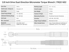 TEKTON 3/8 Inch Drive Micrometer Torque Wrench | TRQ51402