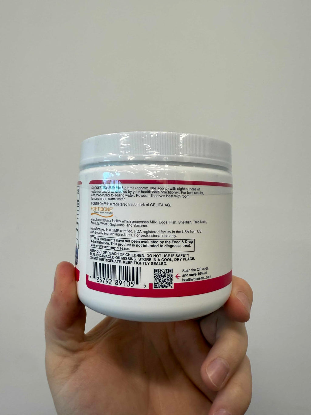 FORTIBONE Collagen Peptides Essential Bone Builder Hydrolyzed Collagen Powder for Women & Men, Clinically-Supported for Bone Strength & Density, Gluten Free & Dairy Free - Unflavored (30 Servings)