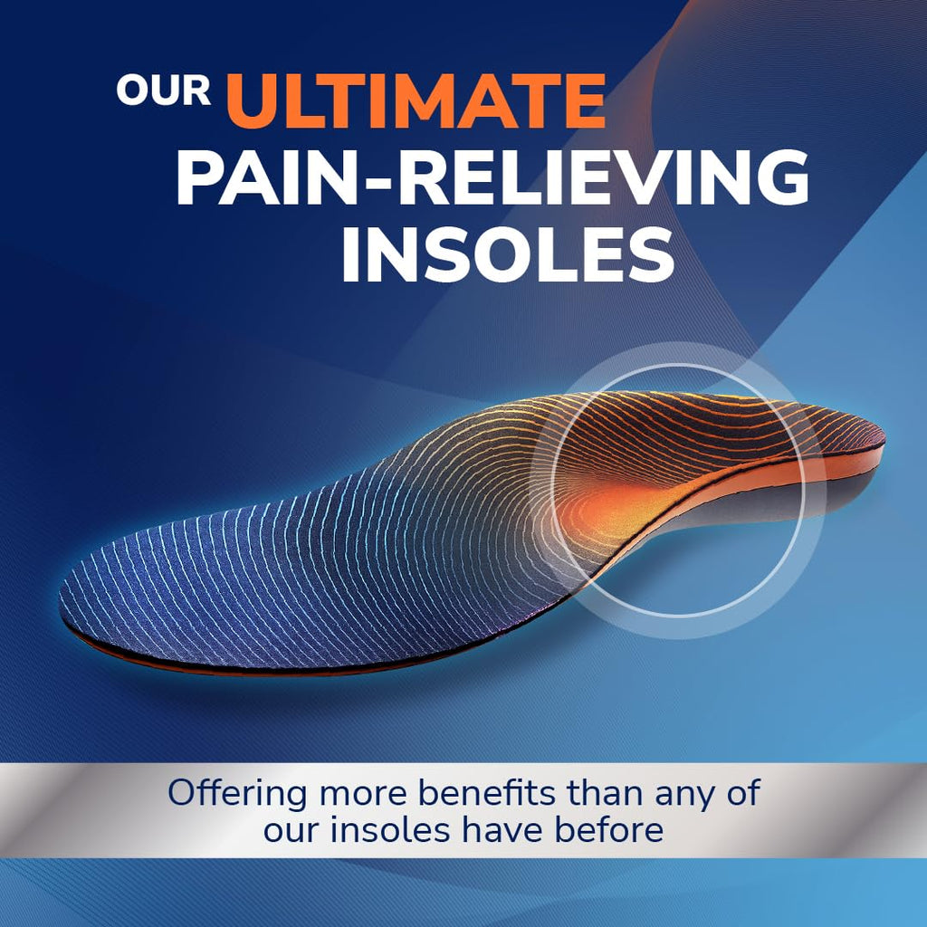 Dr. Scholl’s Advanced Pain Relief Insoles for Men Women, Heavy Duty Orthotics for Work Shoes & Boots, Plantar Fasciitis & Arch Support, Shock-Absorbing, up to 340 lbs, Men 8.5-9, Women 9.5-10