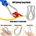 60PCS 3" Heavy Duty Spring Snap Hook, M8 5/16" Galvanized Steel Snap Hook Carabiner Quick Link Carabiner Clip, 500LBS Holding Capacity Quick Link Keychain for Swing Hammock Gym Outdoor
