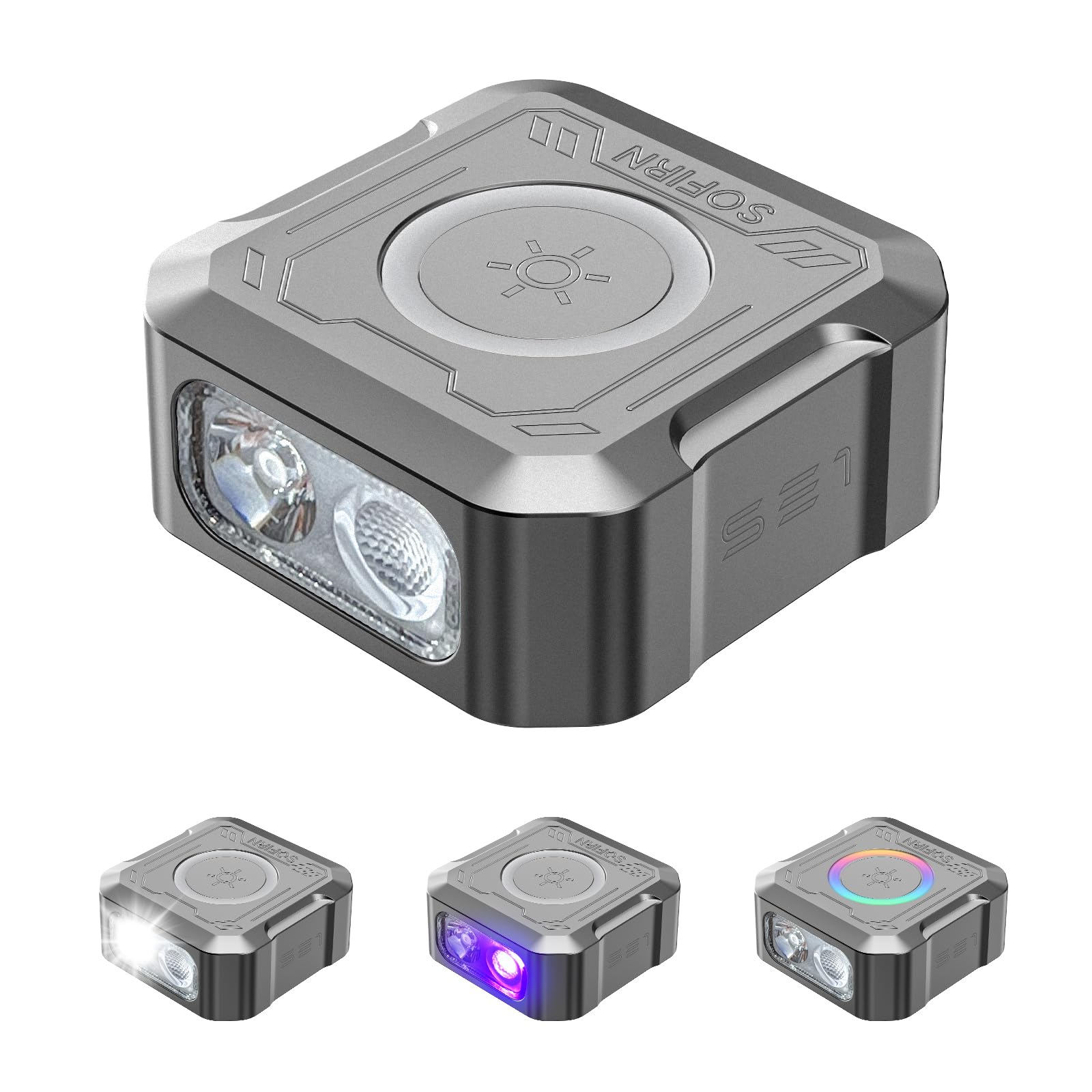 sofirn SE1 Mini Keychain Flashlight, 300LM Rechargeable EDC Light UV RGB