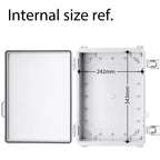 Gratury Junction Box, IP67 Waterproof Plastic Enclosure for Electrical Project, Hinged Grey Cover, Includes Mounting Plate and Wall Bracket (Grey Cover, 14.6"×10.6"×5.9")