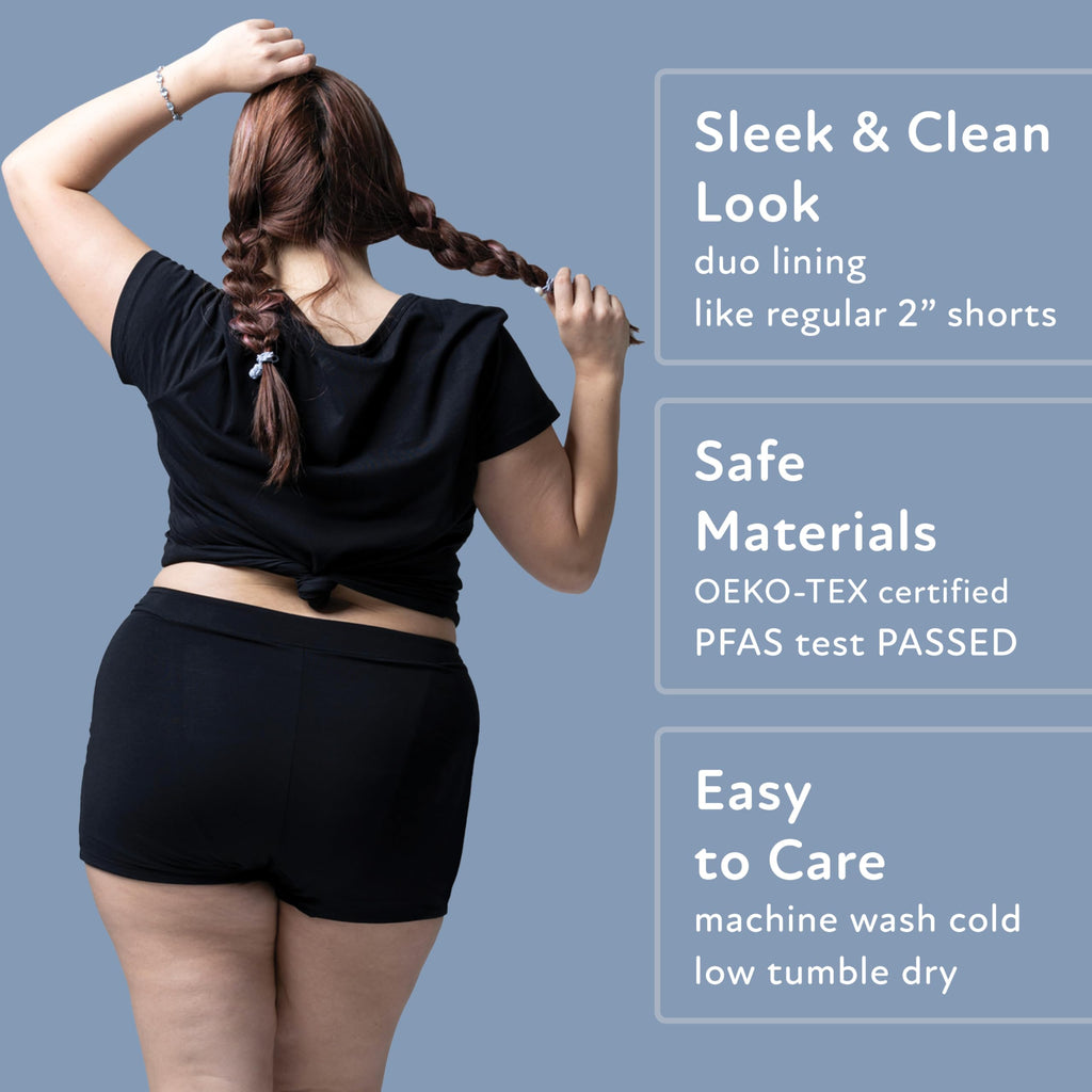 Goat Union Overnight Period Shorts for Women - 2" Absorbent Sleep Period Boyshorts Heavy Flow