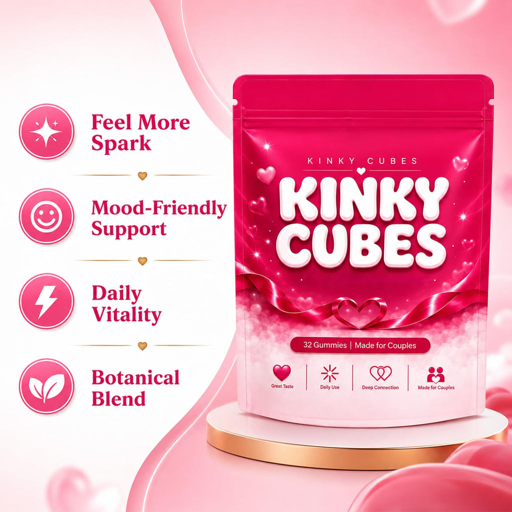KINKY CUBES Gummies, Boost Mood, Vitamin & Mineral Supplements, 32 Gummies