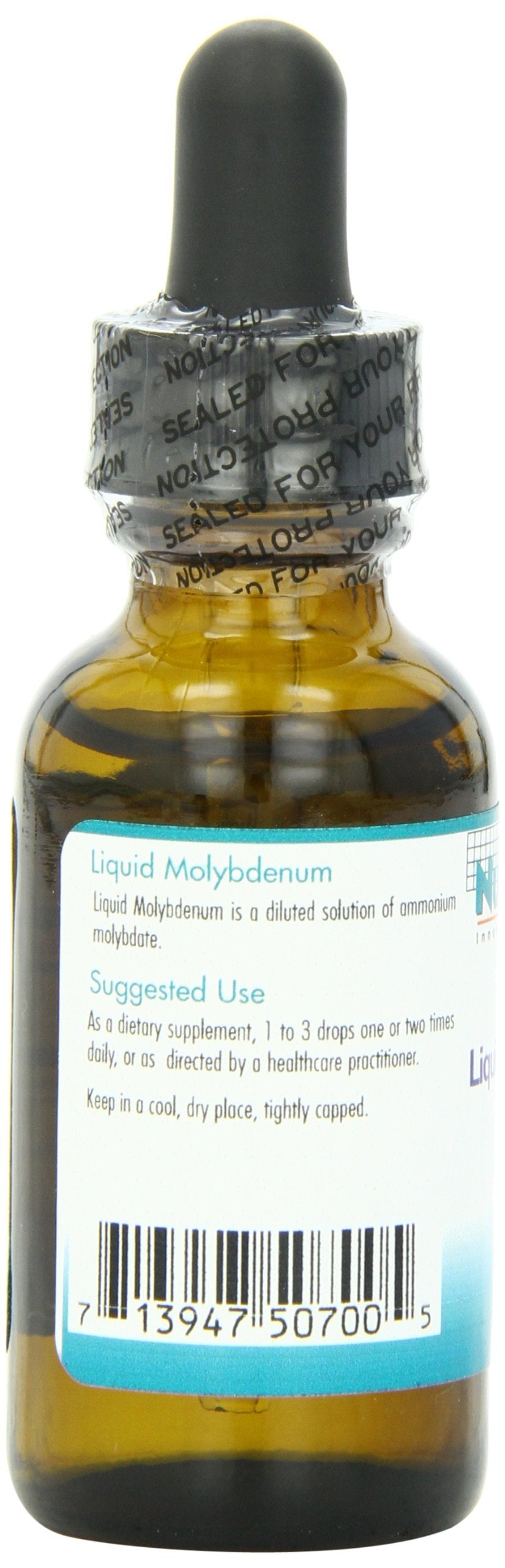 NutriCology Liquid Molybdenum - Trace Mineral Drops - 25 mcg Molybdenum Per Drop - Sulfur & Metabolism Support - Hypoallergenic - 200 Servings - 1 fl oz