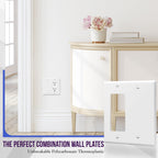 ENERLITES Combination Blank Device / Decorator Switch Wall Plate, Size 2-Gang 4.50" x 4.57", Polycarbonate Thermoplastic, 880131-W-10PCS, White (10 Pack)