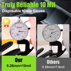 TREEGO 10 Mil Black Nitrile Gloves Heavy Duty — 3D Diamond Texture Grip, Latex Free Disposable Rubber Mechanic Gloves, X-Large, 100 Count