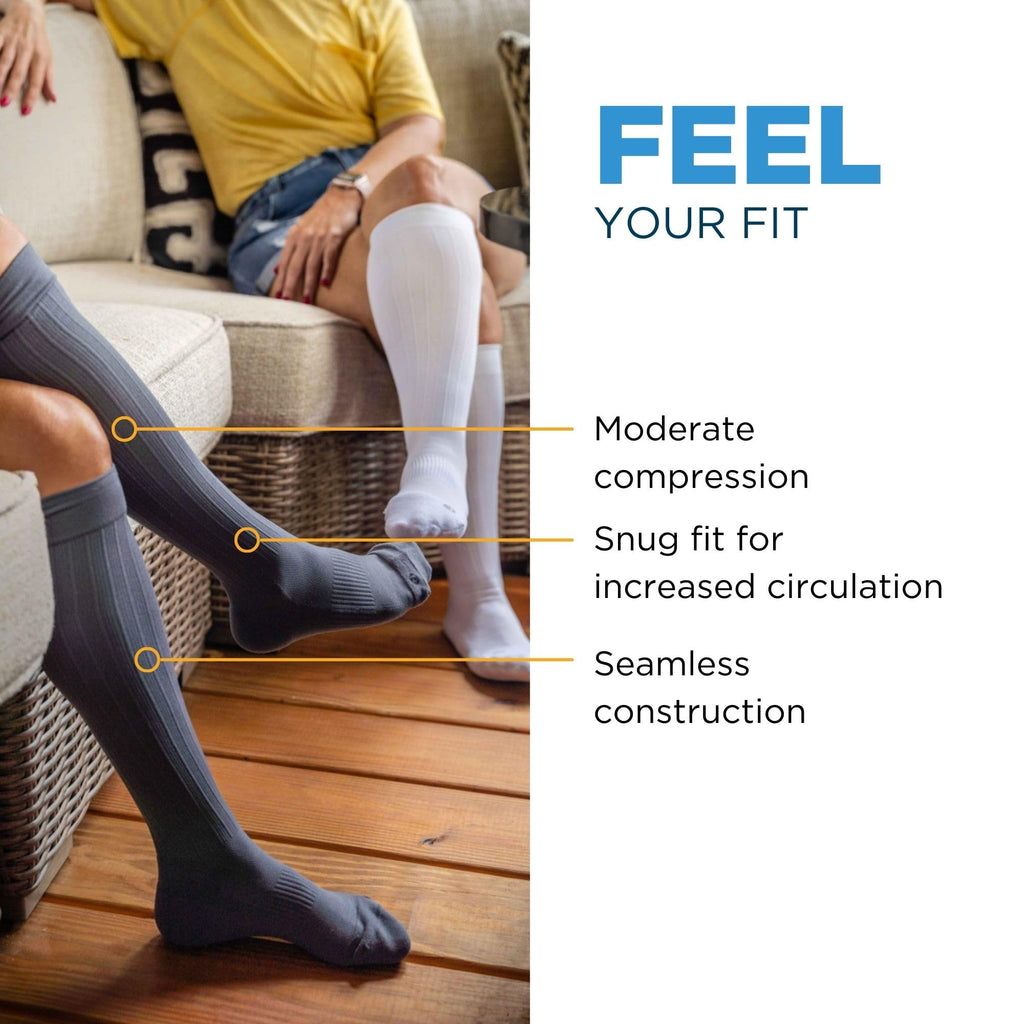 Medical Grade Compression Socks for Men & Women 15-20 mmHg by OrthoSleeve (Blue Argyle, Small)