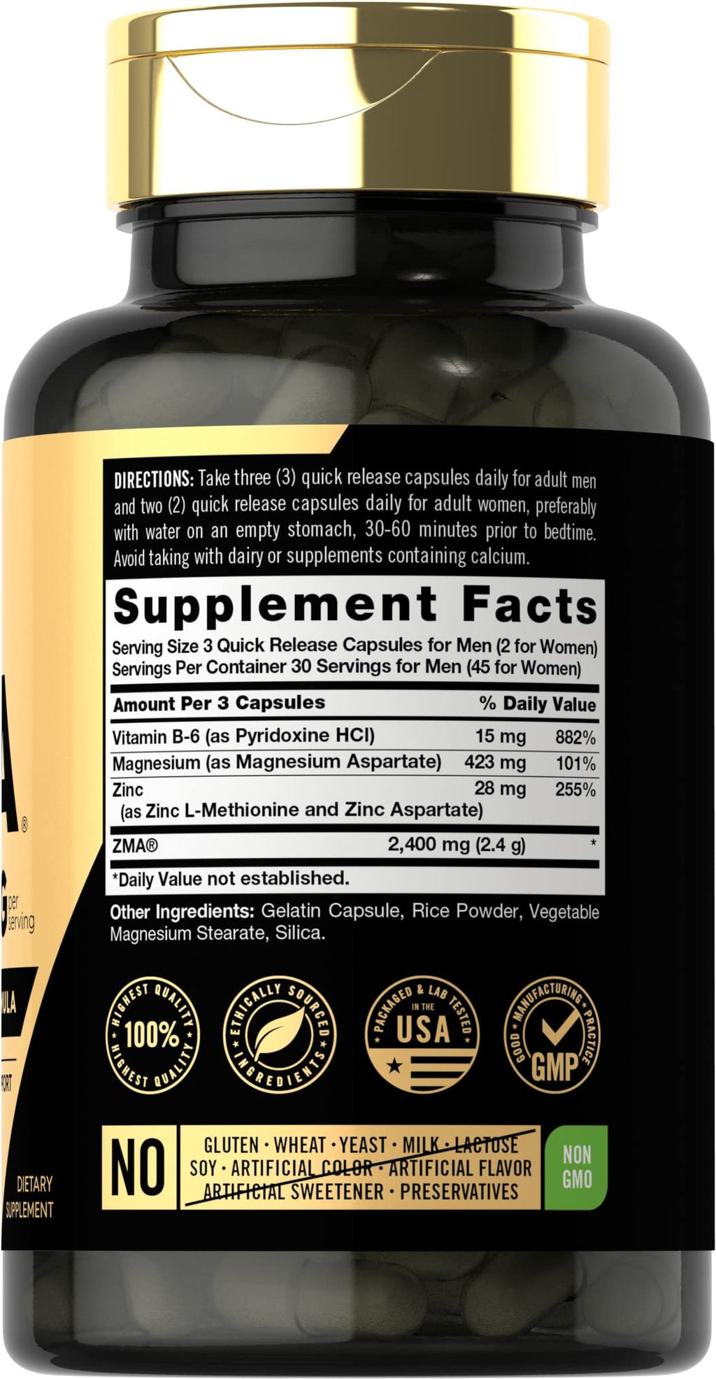 Carlyle ZMA Supplement for Men and Women | 90 Capsules