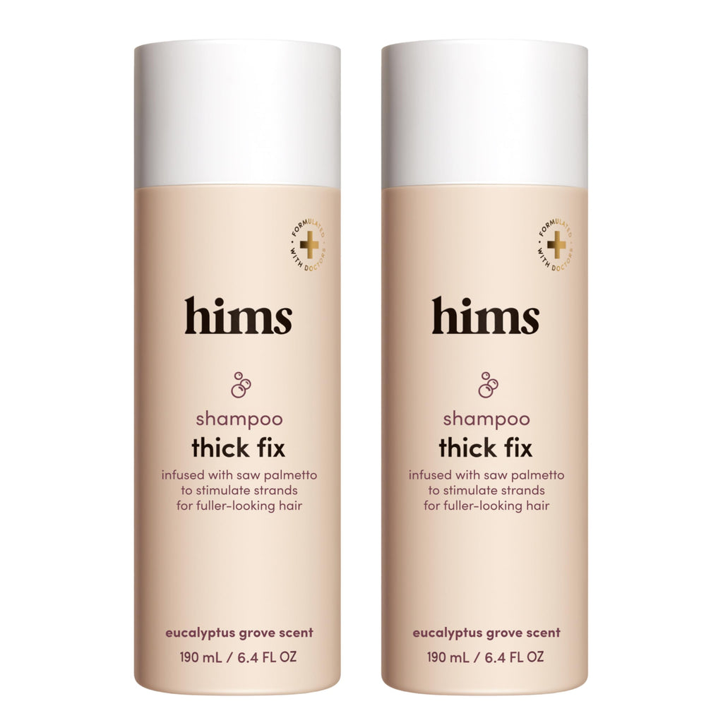 hims Thick Fix Hair Thickening Shampoo for Men, 2 Pack - Hair Loss Shampoo with Saw Palmetto and Niacinamide - No Parabens or Sulfates, Vegan and Cruelty Free - Eucalyptus Grove - 2 x 6.4 fl oz