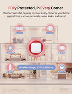X-Sense XS0B-MR61 2.4 GHz Wi-Fi Connection via Base Station (Included), White, 6 Smoke Detectors