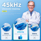 Dental Ultrasonic Retainer Cleaner Machine: 45kHz Dental Cleaning Pod with Digital Timer & 200ML, Cleaning for Dentures, Mouth Guards, Aligners, Night Guards, Braces, Toothbrush Heads & Jewelry, White