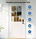 Veise Keyless Entry Door Lock with 2 Knobs, Electronic Backlit Keypad Deadbolt with Handle Set, Auto Lock, One-time Codes, Smart Deadbolt for Front Door, Easy Installation, Matte Black
