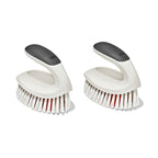 OXO Good Grips All-Purpose Scrub Brush – 2-Pack, Crevice Cleaning, Bathroom Cleaning, Scrub Brush with Handle, Brushes to Scrub Your Kitchen or bathrooms